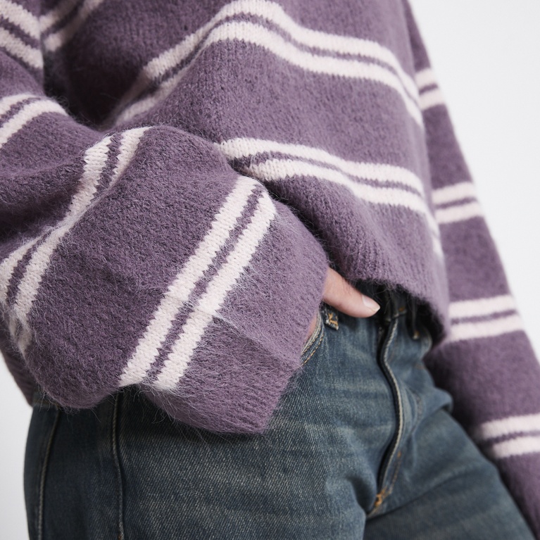 Crew-neck knit sweater "Elena"